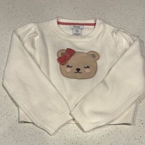 George White Sweater with Bear Appliqué